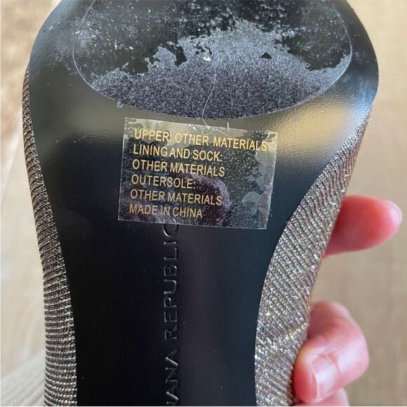 Banana Republic Hello Sole Mate Gold Metallic Heels size 6 Glitter Stiletto Pump - Picture 12 of 12